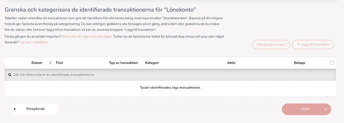 Transaktioner saknas
